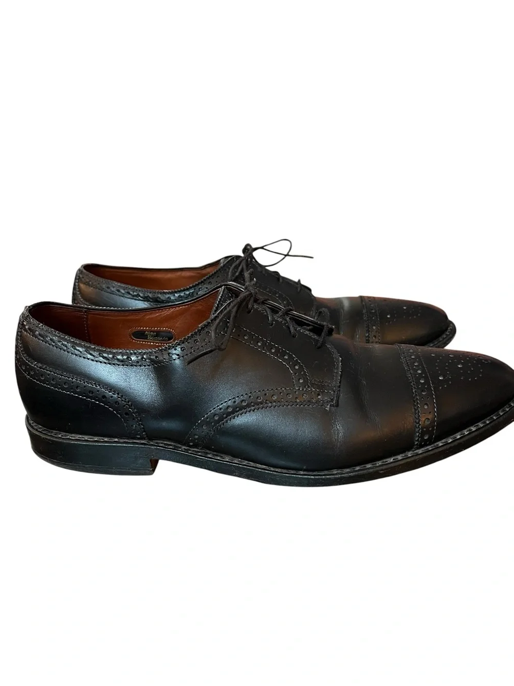 Allen Edmonds Shoes Men 11 D Black Sanford Brogue Leather Cap Toe Oxford 6517